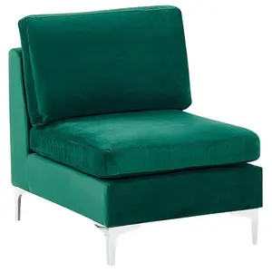 3 Seater Modular Velvet Sofa Green EVJA