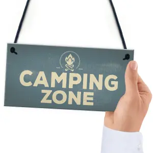 Red Ocean Camping Zone Caravan Signs And Plaques Novelty Chic Mum Dad NAN Gift For Her