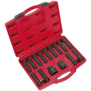 16-Piece TRX Male Female Hex Impact Socket Bit Set for Commercial Vehicles