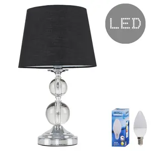 Feist 44.5Cm Clear Table Lamp Black / LED Bulb