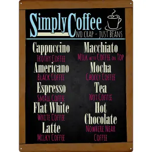 Grindstore Simply Coffee No Crap Just Beans Plaque Black/Multicoloured (One Size)