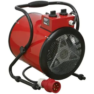 5000W Industrial Electric Fan Heater - 2 Heat Settings - Thermostat Control