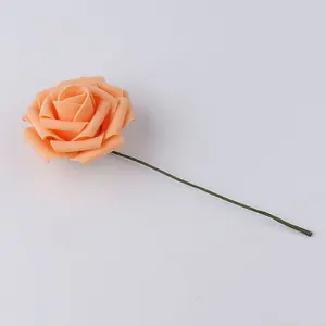 25pcs Artificial Flowers Foam Rose Fake Flower With Stem Wedding Party Bouquet