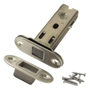 Magnetic Tubular Mortice Latch 57mm Backset Eurospec Round Satin Stainless Steel 3" for Doors