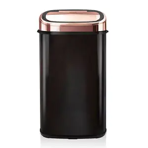 Tower 58L Sensor Bin - Black & Rose Gold