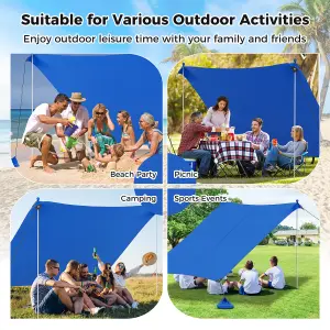 Costway 3 x 3 M Camping Beach Canopy Tent Large Outdoor Sunshade w/ 2 Poles