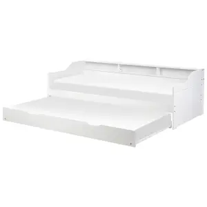 Wooden EU Single Trundle Bed White EDERN