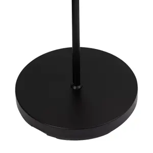 First Choice Lighting Pair of Black Floor Lamp with Opal Globe Shades