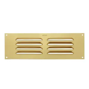 Metal Louvre Air Vent Cover, Suitable for Venting Gas Appliances Internal External Wall, for Openings 9 x 3" (229 x 76mm), Gold