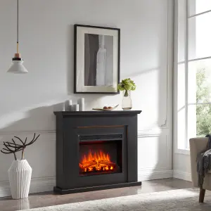 FLAMME Mardella Fireplace with 40" surround with 2kW Fireplace Heater Black Multiple Colours Available