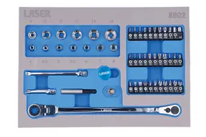 Laser Tools 8802 52pc Low Profile Bit & Socket Set