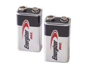 Energizer Max 9V Alkaline Batteries Pack of 2 - Long Lasting Power