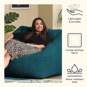 icon Morgan Corduroy Armchair Bean Bag Teal Green Giant Bean Bag Chair