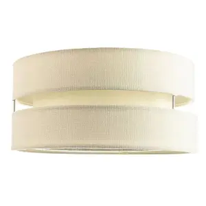 Contemporary 14 Cream Linen Fabric Triple Tier Ceiling Pendant Lamp Shade