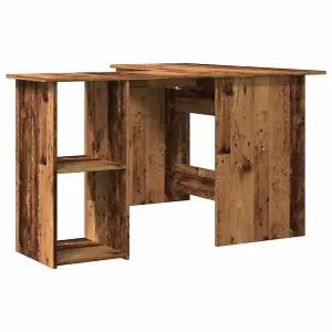 Berkfield Corner Desk Old Wood 120x140x75 cm Engineered Wood