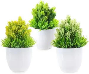 Bedbric Set of 3 Artificial Plants Green Ambience Indoor Outdoor Decor for Bedroom Office Home