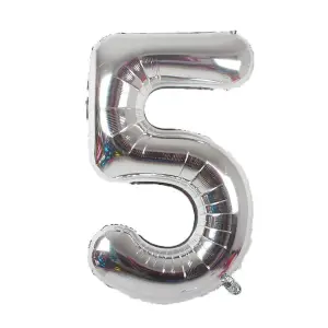 Realmax 5 Foil Balloon Silver (One Size)