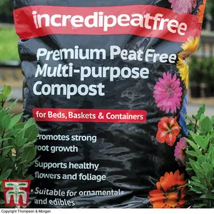 Peat Free Garden Compost - incredipeatfree - 70 Litre Bag + 210g Sachet Incredibloom Plant Feed x 1