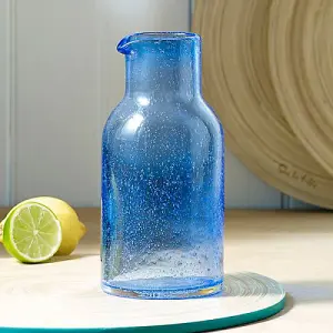 Sur La Table Colour Me Happy Blue Handmade Glass Carafe