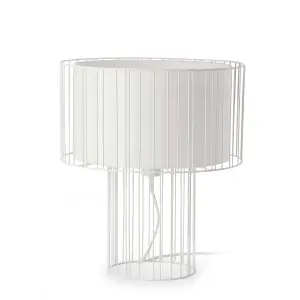 Luminosa Lindawhite 1 Light Table Lamp White, E27