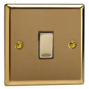 Varilight 1-Gang 20A Double Pole Rocker Switch Polished Brass