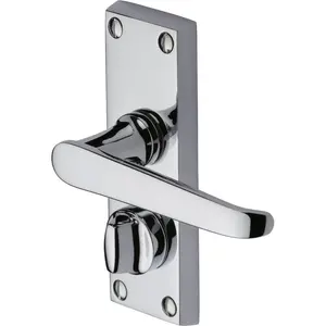 Heritage Door Handle for Privacy Set Victoria Short Design (Set of 2) Polished Chrome