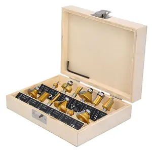 TOUGH MASTER Router Bit Set TCT Tungsten Carbide Tipped  Shank with case - 12 piece set (TM-RB12W)