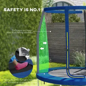 SPORTNOW 6ft Outdoor Trampoline with Safety Enclosure Net, Blue