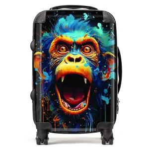 Crazy Monkey face Splashart Suitcase - Cabin