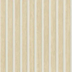 AS Creation Wooden Slats Panelling 3D Wood Panel Stripe Non Woven Wallpaper Beige White 39109-7