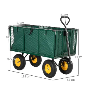 Outsunny Heavy Duty Garden Cart Truck Trolley Wheelbarrow Trailer