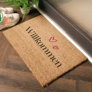 Willkommen Hearts Doormat (60 x 40cm)