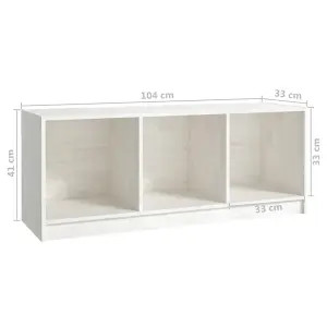 Berkfield TV Cabinet White 104x33x41 cm Solid Pinewood