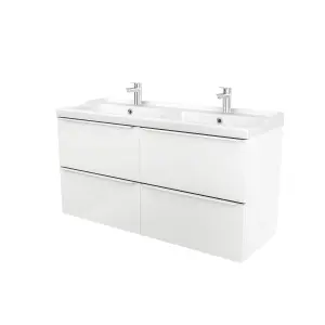 GoodHome Imandra White Wall-mounted Vanity unit & basin set - Includes Lana basin (W)1204mm