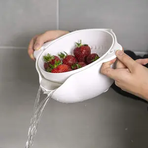 CALITEK Colander Strainer Set with Detachable Plastic 1.3L Rotatable Bowl White