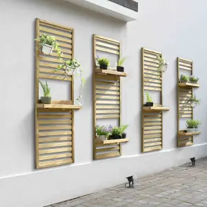 Forest Garden Two shelf wall Wood Vertical garden planter (W)60cm