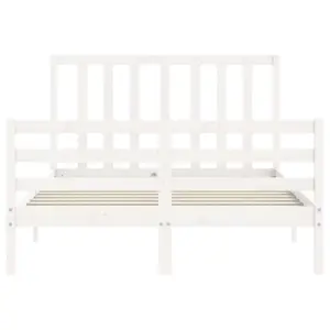 Berkfield Bed Frame with Headboard White 120x200 cm Solid Wood