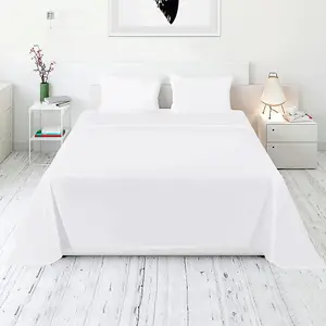 100% Egyptian Cotton Flat Sheets White Bed Sheet Single Double King S.King Size Hotel Quality Flat Bed Sheets