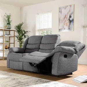 Milano Grey Linien Recliner Sofa 3 Seater