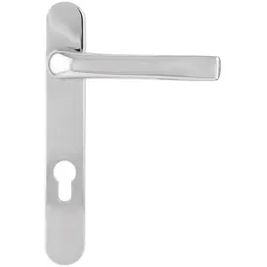 Chrome Multi-Point Locking Security Door Handle - 240mm External Lever Backplate