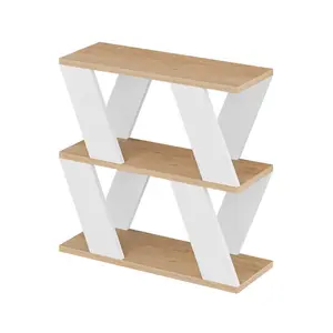 Adriana Side Table Modern Compact Design for Living Room & Bedroom Sapphire Oak/White