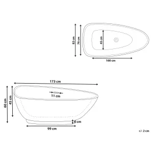 Freestanding Bath 1730 x 820 mm Black GUIANA