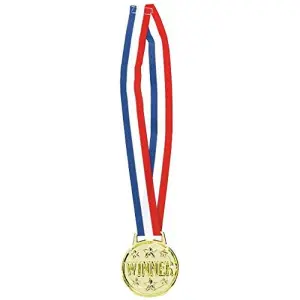 Amscan Winner Medal Necklace Gold/Blue/Red (One Size)