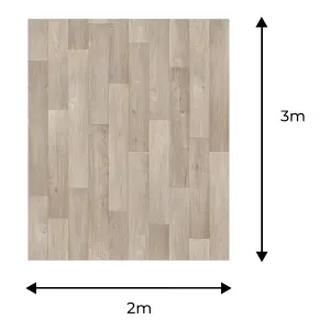 Precut Natural Narrow plank Wood effect Sheet vinyl, 6m²