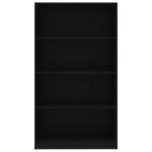 Berkfield 4-Tier Book Cabinet Black 80x24x142 cm Engineered Wood