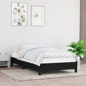 Berkfield Bed Frame Black 90x190 cm 3FT Single Fabric