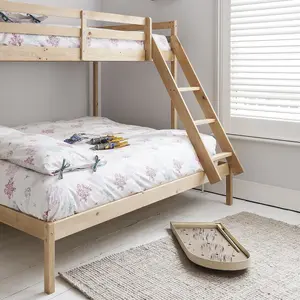 Kent Triple Bunk Bed with Single and Double Bed in Natural Pine