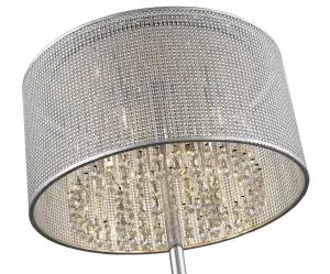 Luminosa Spring 4 Light Floor Lamp Silver, Crystal Glass, G9