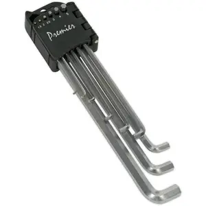 9 Piece Extra Long Stubby Element Hex Key Set - 90 to 230mm Length - 1.5 to 10mm