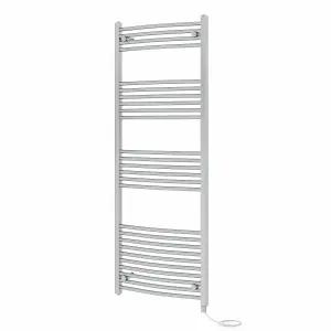 Rinse Bathrooms Electric Heated Towel Rail Curved Chrome Bathroom Towel Radiator 1600x600mm - 800W